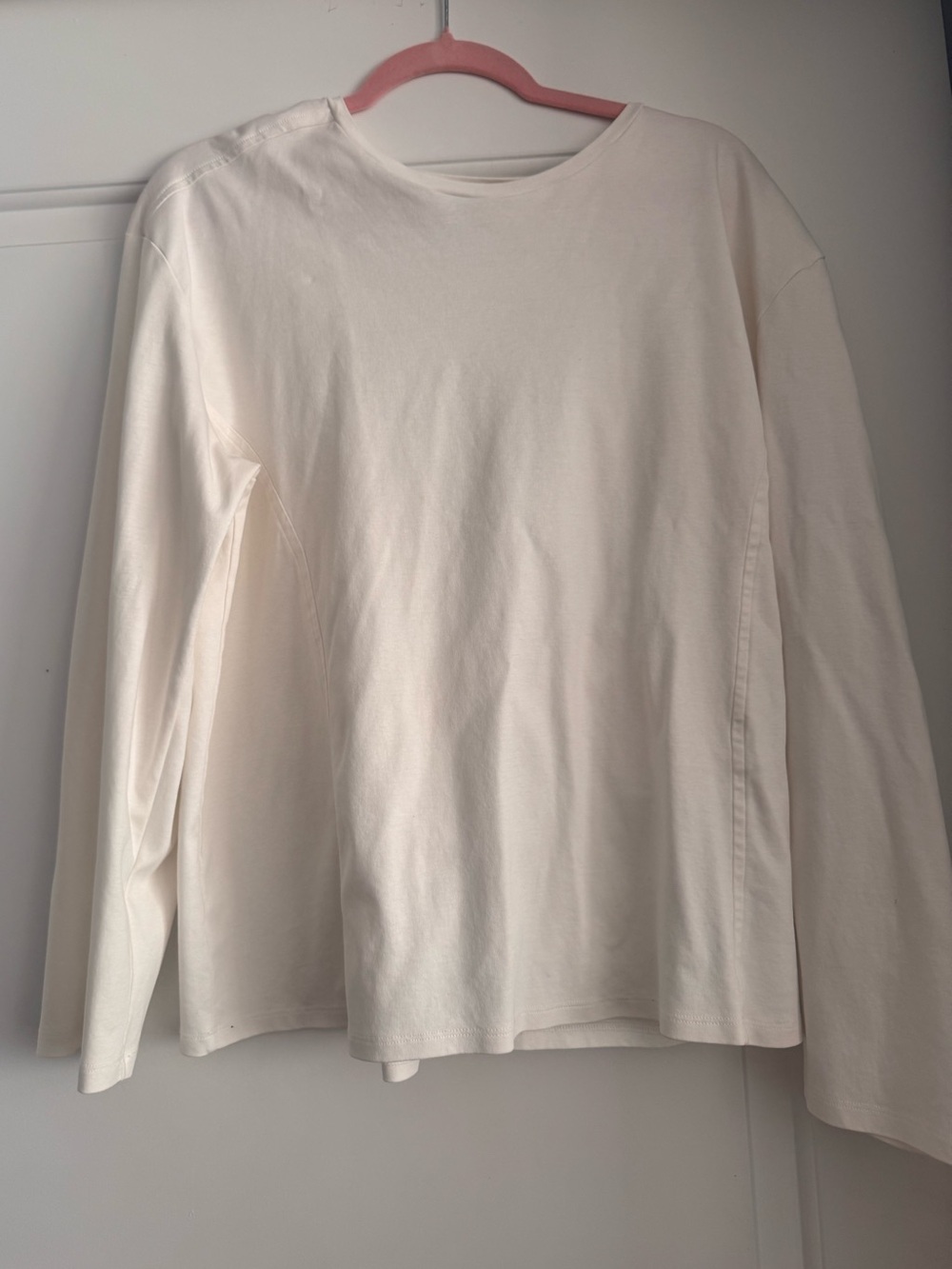 COS White Long Sleeve T-Shirt Size:L